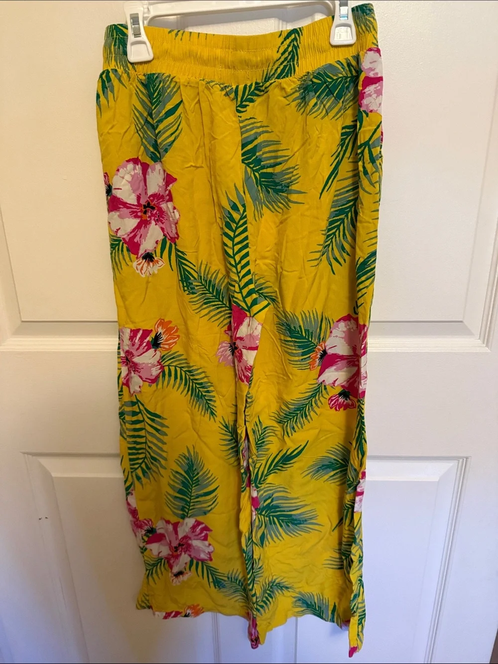 Yellow Tropical Floral Pants